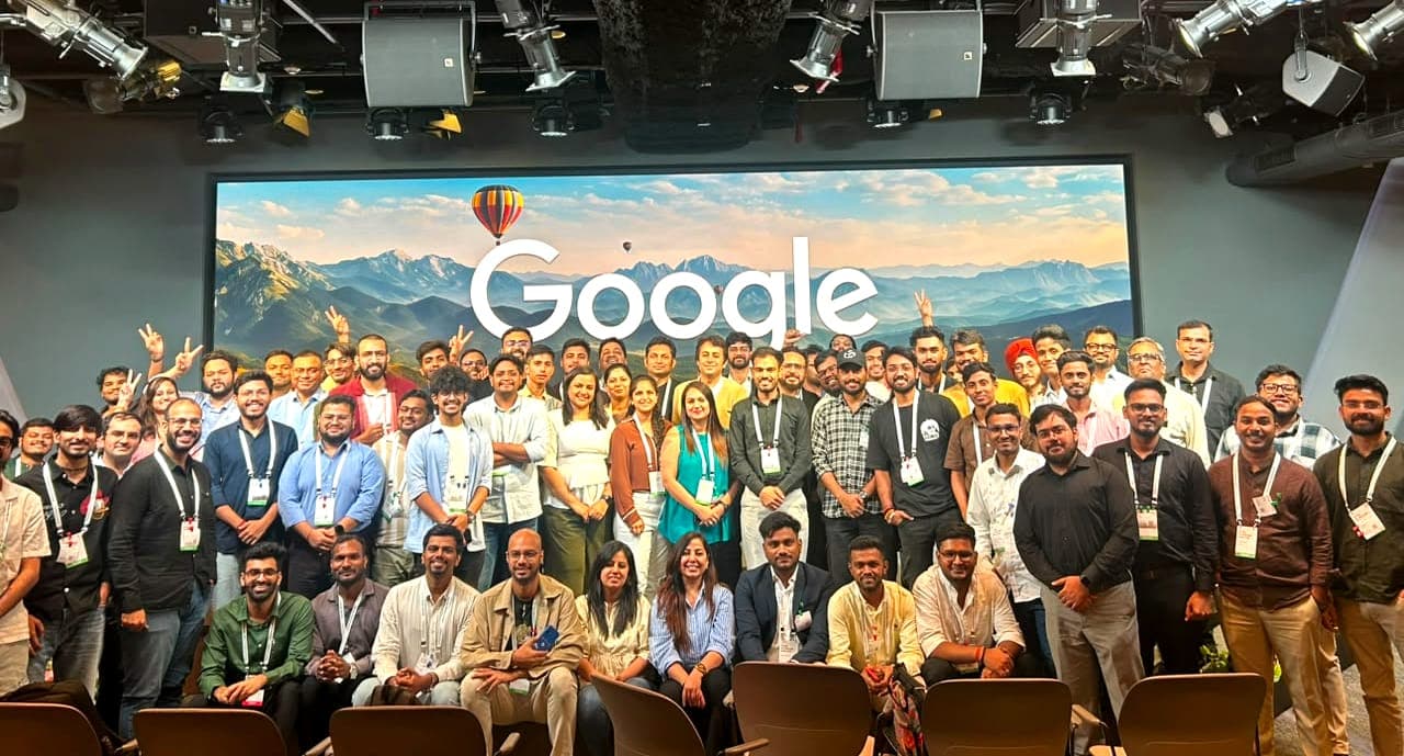 Utkarsh Jyotishi of InDhanPay at Google AI Day 2026 with fellow founders
