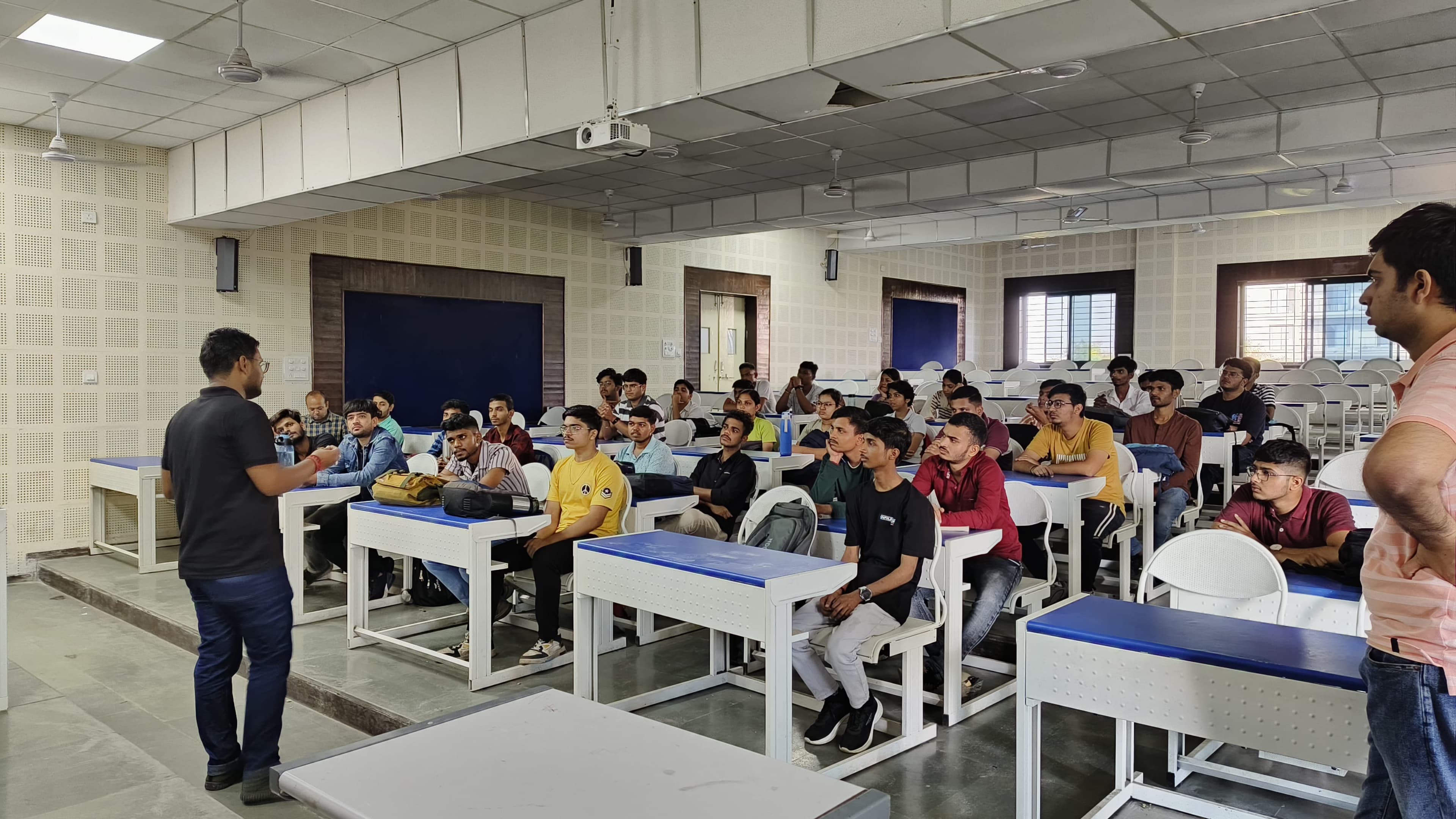 Utkarsh Jyotishi speaking to SGSITS Indore students
